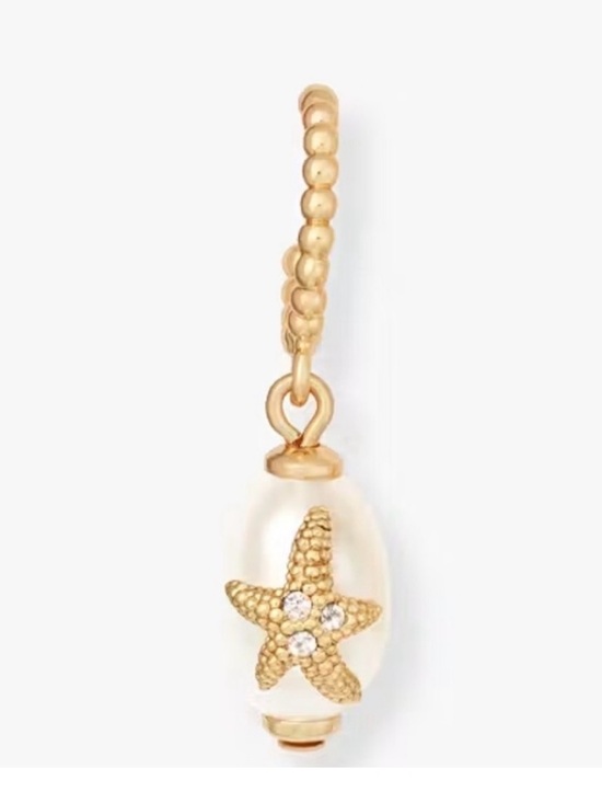 NWT Kate Spade NY Sea Star Pave &  Freshwater Pearl Starfish Charm Earrings - Picture 9 of 10